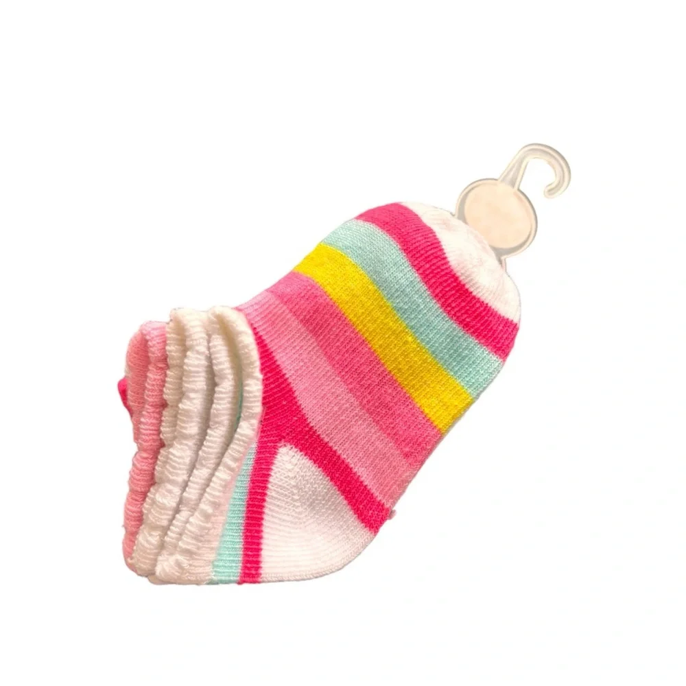 Swiggles No Show Socks - Pink, White, Mint 6 pair 12-24 Months
